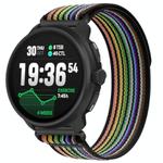 For Suunto Race 2 Wild Path Loop Nylon Hook and Loop Fastener Watch Band(Black Colorful)