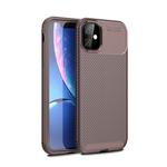 Carbon Fiber Texture Shockproof TPU Case for iPhone 11(Brown)