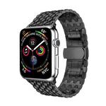 Dragon Grain Solid Stainless Steel Wrist Strap Watch Band for Apple Watch Series 3 & 2 & 1 38mm(Black)