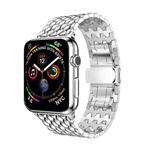 Dragon Grain Solid Stainless Steel Wrist Strap Watch Band for Apple Watch Series 3 & 2 & 1 42mm(Silver)