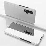 Electroplating Mirror Horizontal Flip Leather Case for Huawei Honor 20 with Holder(Silver)