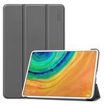 For HUAWEI MatePad Pro 10.8 ENKAY High Quality PU Leather + Plastic Bottom Case with Three-folding Holder(Grey)