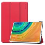 For HUAWEI MatePad Pro 10.8 ENKAY High Quality PU Leather + Plastic Bottom Case with Three-folding Holder(Red)