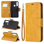Retro Lambskin Texture Pure Color Horizontal Flip PU Leather Case for  Huawei P Smart  Z, with Holder & Card Slots & Wallet & Lanyard(Yellow)