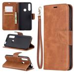 Retro Lambskin Texture Pure Color Horizontal Flip PU Leather Case for  Huawei P Smart  Z, with Holder & Card Slots & Wallet & Lanyard(Brown)