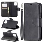 For iPhone 11 Pro Retro Lambskin Texture Pure Color Horizontal Flip PU Leather Case, with Holder & Card Slots & Wallet & Lanyard(Black)
