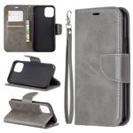 For iPhone 11 Pro Retro Lambskin Texture Pure Color Horizontal Flip PU Leather Case, with Holder & Card Slots & Wallet & Lanyard(Grey)