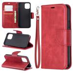 For iPhone 11 Pro Retro Lambskin Texture Pure Color Horizontal Flip PU Leather Case, with Holder & Card Slots & Wallet & Lanyard(Red)
