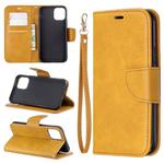 For iPhone 11 Pro Retro Lambskin Texture Pure Color Horizontal Flip PU Leather Case, with Holder & Card Slots & Wallet & Lanyard(Yellow)