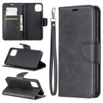 For iPhone 11 Pro Max Retro Lambskin Texture Pure Color Horizontal Flip PU Leather Case, with Holder & Card Slots & Wallet & Lanyard(Black)