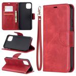 For iPhone 11 Pro Max Retro Lambskin Texture Pure Color Horizontal Flip PU Leather Case, with Holder & Card Slots & Wallet & Lanyard(Red)
