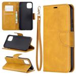 For iPhone 11 Pro Max Retro Lambskin Texture Pure Color Horizontal Flip PU Leather Case, with Holder & Card Slots & Wallet & Lanyard(Yellow)