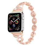 8-shaped VO Diamond-studded Solid Stainless Steel Wrist Strap Watch Band for Apple Watch Series 3 & 2 & 1 42mm(Rose Gold)