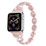 8-shaped VO Diamond-studded Solid Stainless Steel Wrist Strap Watch Band for Apple Watch Series 3 & 2 & 1 42mm(Pink)