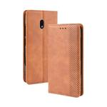 Magnetic Buckle Retro Crazy Horse Texture Horizontal Flip Leather Case for Nokia 2.2, with Holder & Card Slots & Photo Frame(Brown)