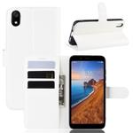 Litchi Texture Horizontal Flip Leather Case for Xiaomi Redmi 7A, with Wallet & Holder & Card Slots(white)