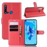 Litchi Texture Horizontal Flip Leather Case for Huawei P20 Lite 2019 / Nova 5i, with Wallet & Holder & Card Slots(red)