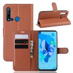 Litchi Texture Horizontal Flip Leather Case for Huawei P20 Lite 2019 / Nova 5i, with Wallet & Holder & Card Slots(Brown)