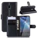 Litchi Texture Horizontal Flip Leather Case for Nokia 2.2, with Wallet & Holder & Card Slots(black)