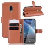 Litchi Texture Horizontal Flip Leather Case for Nokia 2.2, with Wallet & Holder & Card Slots(Brown)