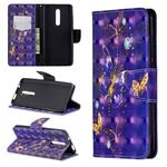 3D Colored Drawing Pattern Horizontal Flip Leather Case for Xiaomi Redmi K20 & K20 Pro, with Holder & Card Slots & Wallet(Purple Butterfly)