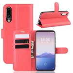 Litchi Texture Horizontal Flip Leather Case for MEIZU 16XS, with Wallet & Holder & Card Slots(red)