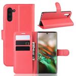 Litchi Texture Horizontal Flip Leather Case for Galaxy Note 10, with Wallet & Holder & Card Slots(red)