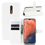 Litchi Texture Horizontal Flip Leather Case for OPPO RENO Z, with Wallet & Holder & Card Slots(white)