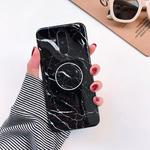 Glossy Marble Folding Bracket Anti-drop TPU Case for Huawei Mate 20 Lite(Z30)