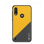 PINWUYO Hong Series Anti-fall TPU+ Chemical Fiber Cloth Protective Cover for Moto P40 play(Yellow)