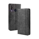 Magnetic Buckle Retro Crazy Horse Texture Horizontal Flip Leather Case for Wiko View3, with Holder & Card Slots & Photo Frame(Black)