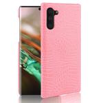Shockproof Crocodile Texture PC + PU Case For Galaxy Note 10(Pink)