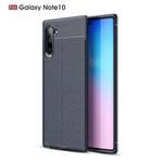 Litchi Texture TPU Shockproof Case for Galaxy Note10(Navy Blue)