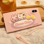 Full Package Anti-falling Silicone Sleeve for iPhone X / XS（Okashi Land)(Pink)