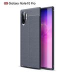Litchi Texture TPU Shockproof Case for Galaxy Note 10+(Navy Blue)