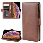 For iPhone XS Max Dual-side Magnetic Buckle Horizontal Flip Leather Case with Holder & Card Slots & Wallet & Photo Frame(Brown)