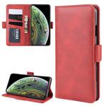 For iPhone X / XS Dual-side Magnetic Buckle Horizontal Flip Leather Case with Holder & Card Slots & Wallet & Photo Frame(Red)