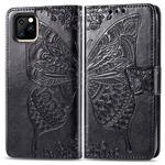 For iPhone 11 Pro Butterfly Love Flowers Embossing Horizontal Flip Leather Case with Holder & Card Slots & Wallet & Lanyard(Black)