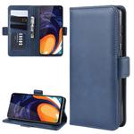 Dual-side Magnetic Buckle Horizontal Flip Leather Case for Galaxy A60, with Holder & Card Slots & Wallet & Photo Frame(Dark Blue)