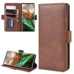 Dual-side Magnetic Buckle Horizontal Flip Leather Case for Galaxy Note 10, with Holder & Card Slots & Wallet & Photo Frame(Brown)