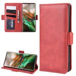 Dual-side Magnetic Buckle Horizontal Flip Leather Case for Galaxy Note 10, with Holder & Card Slots & Wallet & Photo Frame(Red)