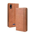 Magnetic Buckle Retro Crazy Horse Texture Horizontal Flip Leather Case for Wiko Y60, with Holder & Card Slots & Photo Frame(Brown)