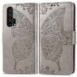 Butterfly Love Flowers Embossing Horizontal Flip Leather Case For Huawei Honor 20 Pro with Holder & Card Slots & Wallet & Lanyard(Gray)