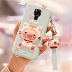 Full Package Anti-falling Silicone Sleeve for Huawei Mate 20（Lovely pig）(Green)