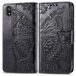Butterfly Love Flowers Embossing Horizontal Flip Leather Case For Xiaomi Redmi 7A with Holder & Card Slots & Wallet & Lanyard(Black)