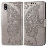 Butterfly Love Flowers Embossing Horizontal Flip Leather Case For Xiaomi Redmi 7A with Holder & Card Slots & Wallet & Lanyard(Gray)