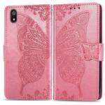Butterfly Love Flowers Embossing Horizontal Flip Leather Case For Xiaomi Redmi 7A with Holder & Card Slots & Wallet & Lanyard(Pink)