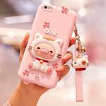 Full Package Anti-falling Silicone Sleeve Is Suitable for iPhone6 Plus / 6S Plus（Lovely pig）(Pink)