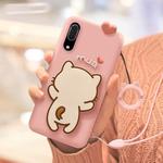 Full Package Anti-falling Silicone Case for Huawei P20（Little White Cat）(Pink)