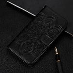 For iPhone 11 Pro Mandala Embossing Pattern Horizontal Flip Leather Case, with Holder & Card Slots & Wallet & Photo Frame & Lanyard(Black)